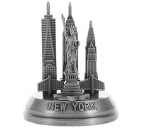 UTHCLO Metallo Vintage della Statua di New York, Decorazione da Tavolo Argento Fascino Storico per Cabinet e Regalo per Appassionati di Architettura