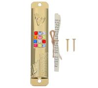 UTHCLO Mezuzah in Metallo Scrittura Religiosa Set Pergamena Kosher per Porta Ebraica Decorazione e Regalo