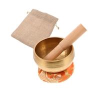 UTHCLO Nepalese in Rame Artigianale Con Mat e Mallet Per Meditazione Yoga e Rilassamento Quotidiano Supporto Antistress Per Tecniche Buddhiste e Decorazione Unica