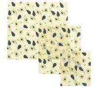 UTHCLO Pellicola Alimentare in Cera D'api 3 Pezzi, Panno in Cotone Riutilizzabile per Conservare Freschezza, Copertura Ecologica per Alimenti e Contenitori, per Cucina Biologica e Picnic