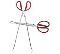 UTHCLO Pinze Lunghe in Acciaio Inox per Raccolta Rifiuti e Granchi 38cm e 51cm Presa Seghettata, Strumenti Multiuso per Esterni, Giardino e Pulizia Parchi