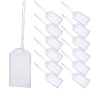 UTHCLO Porta Badge Trasparente con Cordino, 16 Pezzi Bustine Porta-carte Impermeabili in Pvc, Porta Etichette per Bagagli e Tesserini per Ufficio, Scuola e Viaggi