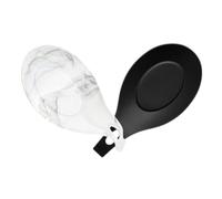 UTHCLO Porta Cucchiai da Cucina in Silicone 2 Pezzi Nero e Marmo Poggiamestolo Antiscivolo per Piano Cottura e Bancone, Poggia Cucchiaino Multifunzionale per Stoviglie, Accessorio Anti