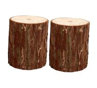 UTHCLO Porta Fiori in Legno da Parete 2 Pezzi, Supporto per Vaso da Fiori Base a Ceppo, Decorazione Rustica ed Elegante per Arredamento Casa