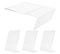 UTHCLO Porta Menù da Tavolo in Acrilico Trasparente 15X10 CM Set 4 Pezzi Porta Cartelli e Biglietti da Visita per Ristorante Ufficio ed Eventi Supporto Verticale Resistente e