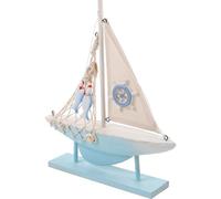 UTHCLO Riproduzione di Veliero in Legno Stile, Decorazione Barca a Vela da Tavolo, Mini Barca Rustica per Arredamento Casa e Ufficio, Centrotavola Decorativo Leggero