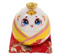 UTHCLO Salvadanaio in Terracotta Serpente Anno del Serpente Decorativo Contenitore Monete Scultura Propizia per Adulti Design Zodiacale Simbolico per Interni e Ufficio