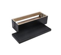 UTHCLO Scatola Per La Gestione Dei Cavi in Legno Massello Naturale Coperchio Aperto, Organizer Per Prese e Archiviazione Cavi Domestici Nera, Per L’ordine e La Ricarica in Casa