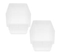 UTHCLO Scatola Portaoggetti per Medicinali 2 Pezzi Impilabile in Plastica Bianca Apertura Frontale, Contenitore per Pillole Piccolo e Divisorio per Scaffali Farmacia, Adatto per