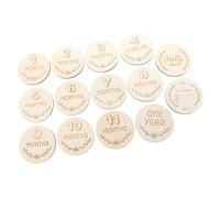 UTHCLO Schede di Registrazione della Gravidanza e Crescita Infantile per Ragazzo Ragazza, in Legno Naturale Liscio, Accessori Fotografici per Ricordo Mensile e Set da 12 Pezzi per Album