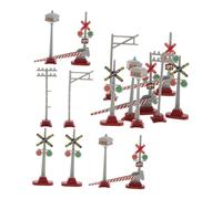 UTHCLO Set 2 Pezzi Segnali Stradali Ferroviari Luminosi per Modellismo Mini Segnali Ferroviari e Pali per Stazione Accessori Educativi per Giochi di Trasporto e Ricreazione