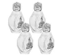 UTHCLO Set 4 Bottigliette di Vetro da 16ml Ricaricabili con Design Raffinato Rosa Argento per Benedizioni Domestiche e Preghiere Sull'altare, Portatili e Decorate