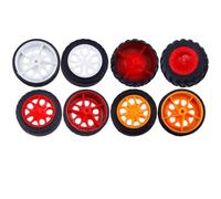 UTHCLO Set 8 Ruote Giocattolo in Plastica Fai da Te, Accessori per Modelli di Auto e Camion, Piccole Ruote Durevoli per Macchinine Artigianali e Progetti Creativi