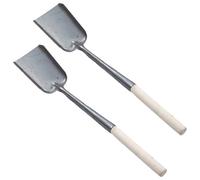 UTHCLO Set da 2 Palette per Cenere con Manico in Ferro Nero, Pala Piccola per Stufa a Legna e Stufa, Impugnatura Ergonomica in Legno, per Pulizia Giardino e Braciere Esterno