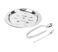 UTHCLO Set da 3 Pezzi Teglia per Lumache in Acciaio Resistente Spesso Base Stabile, Portata di Lumaca e Utensile da Cucina Escargot, per Ristoranti, Hotel e Utilizzo Casalingo