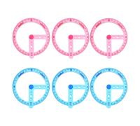 UTHCLO Set da 6 Goniometri Circolari in Plastica a 360 Gradi per Studenti Righelli da Disegno Compatti e Leggeri Scala Precisa per Uso Scolastico e Ufficio