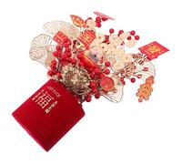 UTHCLO Set Decorazioni Capodanno Cinese Rosse per Tavolo Kit Fai da Te Bonsai Artificiale Decorazioni Festa Primavera per Casa e Ufficio