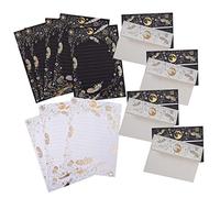 UTHCLO Set Di Carta Da Lettere e Buste Stampa a Caldo B6, 8 Buste e 8 Fogli Riutilizzabili, Carta Da Lettere Preziosa Per Regalo Ad Amici e Studenti