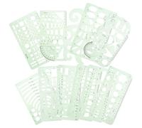 UTHCLO Set di Righelli Geometrici in Plastica Modelli di Misurazione e Design Artistico, 11 Pezzi Borsa per Studenti e Uso Scolastico e Ufficio