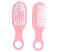UTHCLO Set Spazzola e Pettine Massaggio Neonata in Plastica Rosa, Morbido e Liscio per Cura Delicata del Cuoio Capelluto e Chioma dei Ragazzo Ragazza