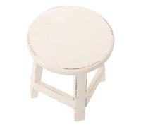 UTHCLO Sgabello da Giardino Rotondo in Legno Bianco Resistente alle Intemperie Multiuso per Decorazione Casa e Giardino Rustico ed Elegante