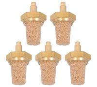 UTHCLO Silenziatore Pneumatico M5 in Ottone Set 5 Pezzi per Macchina del Fumo da Palco Filtro e Pietra a Bolle Riduttore di Rumore per Effetti Speciali Strumenti Musicali