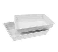 UTHCLO Sottovaso Bianco 50x50 in Plastico, 2 Pezzi, Vassoio per Vasi con Fondo Piatto, Protezione Superfici per Piante da Appartamento e Bonsai