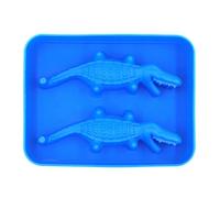 UTHCLO Stampo per Cubi di Ghiaccio in Silicone 3d Creativo a Forma di Coccodrillo Doppio, Facile da Pulire, per Casa e Bar, 1 Pezzo Divertente e Originale Colore Casuale