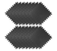 UTHCLO Tappetino Puzzle per Palestra 16 Pezzi 30x30x1 Cm in Schiuma Eva Superficie Antiscivolo Motivo Foglia, Ammortizzante per Allenamento Fitness Indoor e Area Giochi