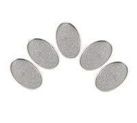 UTHCLO Vassoi Rotondi Resistente a Ruggine e Sbiadimento in Lega Argento 5 Base per Spille 20x30mm per Creazione per Artigianato e Fotografici