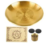 UTHCLO Vassoio Porta Incenso Supporto e Motivo Albero della Vita Bruciatore Bastoncini Resistente e Decorativo per Casa Ufficio e Meditazione