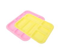 UTHCLO Vassoio Portastrumenti in Plastica Pp Diviso da 2 Pezzi Vassoio Portaoggetti Colorato per Procedure Odontoiatriche Portatile per Uso Professionale e Laboratorio