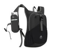 UTIAMIAOGONGO Zaino da Trekking Piccolo 15L per Donna Uomo, Zaino Leggero Ripiegabile Escursioni Zainetto per Viaggio Lavoro All'aperto, Nero