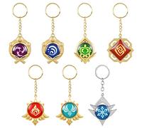 UTIEHD 7 Pack Genshin Impact Vision Keychain, Portachiavi Anime, per Collezione e Fan di Genshin - (7 pezzi)