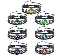 UTIEHD Bracciale Genshin Impact 7 pezzi, Bracciale luminoso Animne, Braccialetti luminosi Element che brillano al buio, Braccialetto con gemma del tempo dell'occhio di Dio di fuoco, ghiaccio