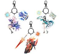 UTIEHD Portachiavi dei personaggi di Genshin Impact, set da 3 portachiavi in acrilico a forma di personaggi Anime (Mavuika/Citlali/Lanyan)
