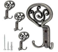 UTiLE appendiabiti da parete muro-design - appendi abiti moderni - Made in Italia 85 × 50 × 138 mm - per guardaroba o pannello-binario 4X ARGENTO