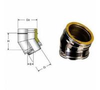 UTILFER Curva Doppia Parete 45° Coibentata Inox 316 Aisi Int 304 Aisi Est 5 Dc Canna, 100-150
