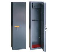 UTILIA Armadio Portafucili Fuciliera in Acciaio con Tesoretto, Cassaforte per Armi Blindata, Chiave a Doppia Mappa, Fori per Ancoraggio a Parete e Pavimento, Moquette sul Fondo cm. 148x30x25 (3 Posti)