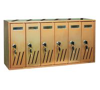 Utilia Cassette postali in Alluminio 6 posti Casellari condominiali 62x17,5 cm x30h- CM06-GOLDEN
