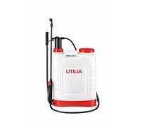 UTILIA Pompa a Pressione a Zaino 16L - Irroratore Manuale 3-4 Bar con 4 Ugelli, Spruzzatore per Giardino, Orto, Disinfestazione, Trattamenti Antiparassitari e Pulizia (16 Lt)