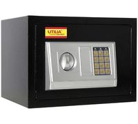 Utilia Security Cassaforte Elettronica con Combinatore Digitale, 2 Catenacci, Codice 4 Cifre + Chiave, Fissaggio a Muro/Armadio, Acciaio Verniciato (2 misure) (310x200x200h)