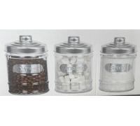 UTILISSIMI SET 3 BARATTOLI TRIS BARATTOLI CUCINA SALE-ZUCHERO-CAFFE' IN VETRO 11