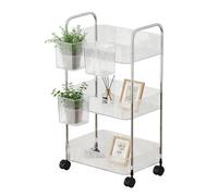 Utility Cart,Acrylic Multi-layer Trolley Organizer,Cart With Wheels | Transparent Acrylic Trolley For Office Home Kitchen Makeup Laundry Bathroom Dorm Bedroom Pantry Craft Salon