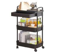 Utility Cart Wheels, 3-Tier Rolling Storage Organizer, Bathroom Organizer Drawer and Kitchen Cart for Kitchen, Bedroom, Living Room, Bathroom Organizer Drawer, Kitchen Cart