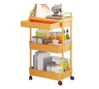 Utility Cart Wheels, 3 Tier Rolling Storage Trolley with Drawers, 16.14x11.81x29.92 Inches Mobile Organizer Cart Snack Necessity, Storage Shelf for Kitchen, Bedroom, Living Room