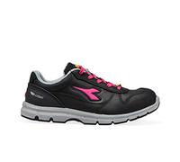 Diadora Run II Low S3 SRC ESD, Scarpe da Ginnastica Uomo, Black/Fucsia Red, 41 EU
