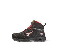 Diadora Utility Shark Engine Mid S3S FO SR ESD, Scarpe Antinfortunistiche Unisex-Adulto, Black/Red, 43 EU