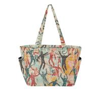 Utility Tote Bag Borse da Spiaggia per Infermiere Viaggio Lavoro con Porta Bicchiere Tasca Colorata Persone Stampa