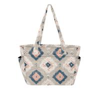 Utility Tote Bag Pieghevole Borse per Weekender Viaggi con Porta Bicchiere Tasca Moderno Boho Chic Quadrato Beige